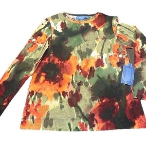 NWT Kohl’s Simply Vera Wang Long Sleeve T-Shirt Tee Size L Large Abstract Print